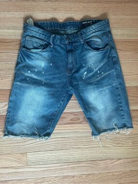 Smoke Rise Men's Blue Distressed Denim Jean Shorts